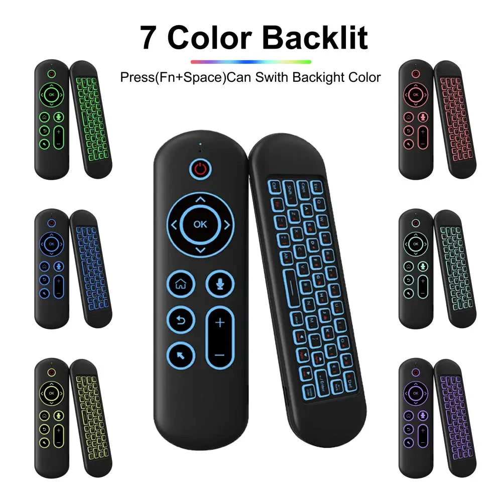 Remote Control Air Mouse Voice Gyroscope 7 Color Backlit Mini Keyboard Dual Mode 2.4G BT5.2 Wireless For Android Smart TV Box PC - Magic Remotes