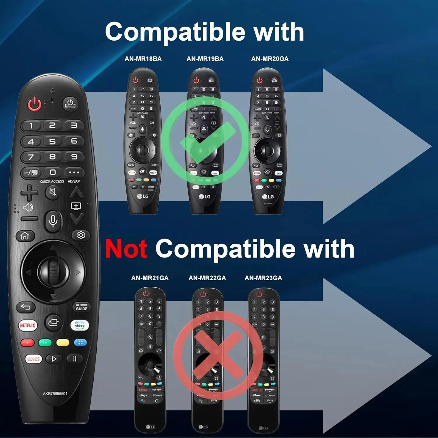 NEW AN-MR20GA AKB75855501 with Voice and Pointer Function remote control for LG Smart TV  for Many LG Models Magic Remotes