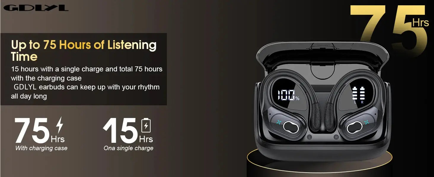 TWS Sports Earbuds Bluetooth 5.4 HIFI Bass Wireless Headphones LED Touch Hands-free Earphone Noise Cancelling Waterproof Headset Magic Remotes