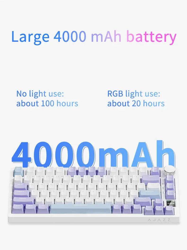 Ajazz AK820/AK820Pro Gaming Mechanical Keyboard Bluetooth 5.1/Wireless/C-Wired Customized Keyboard with Knob Hot Swapping Gasket - Magic Remotes