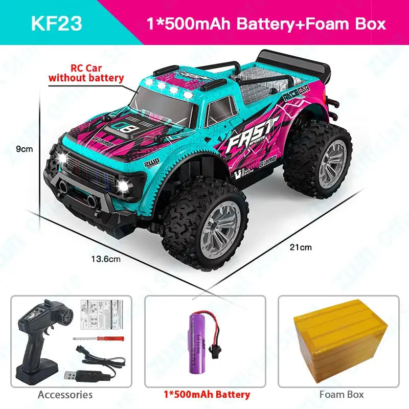 ZWN 1:16/1:20 2.4G Model RC Car With LED Light 2WD Off-road Remote Control Climbing Vehicle Outdoor Cars Toy Gifts for Kids Magic Remotes