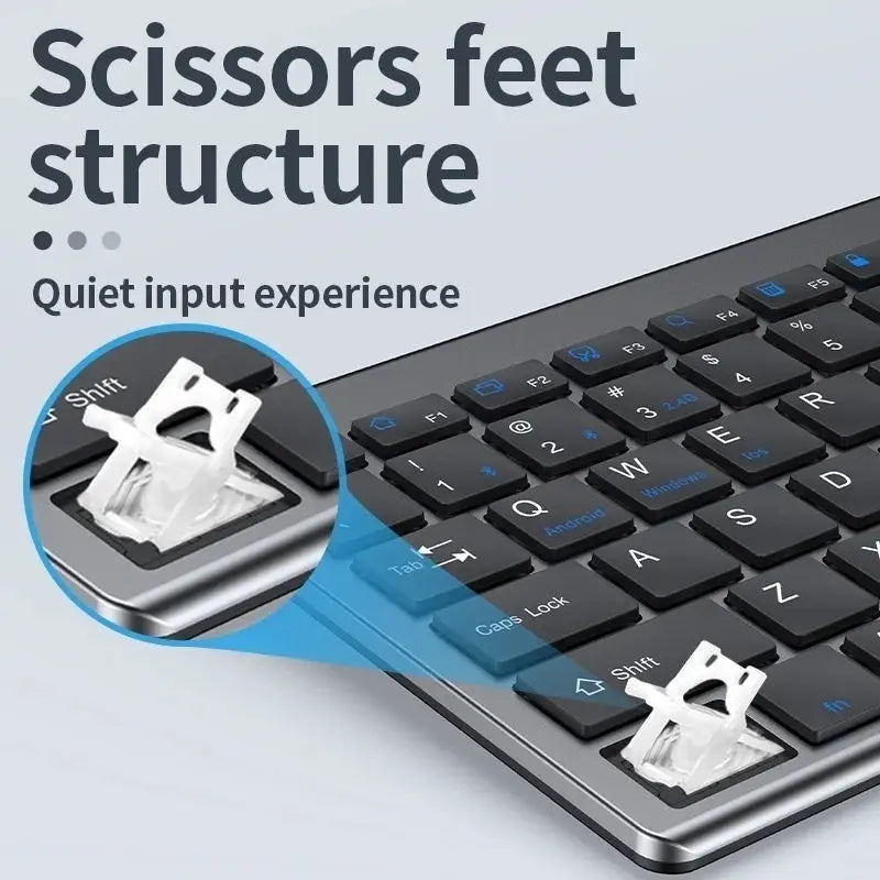Gray Bluetooth 5.0 & 2.4G Wireless Keyboard Mouse Combo Rechargeable Full Size Wireless Keyboard for Notebook Laptop - Magic Remotes