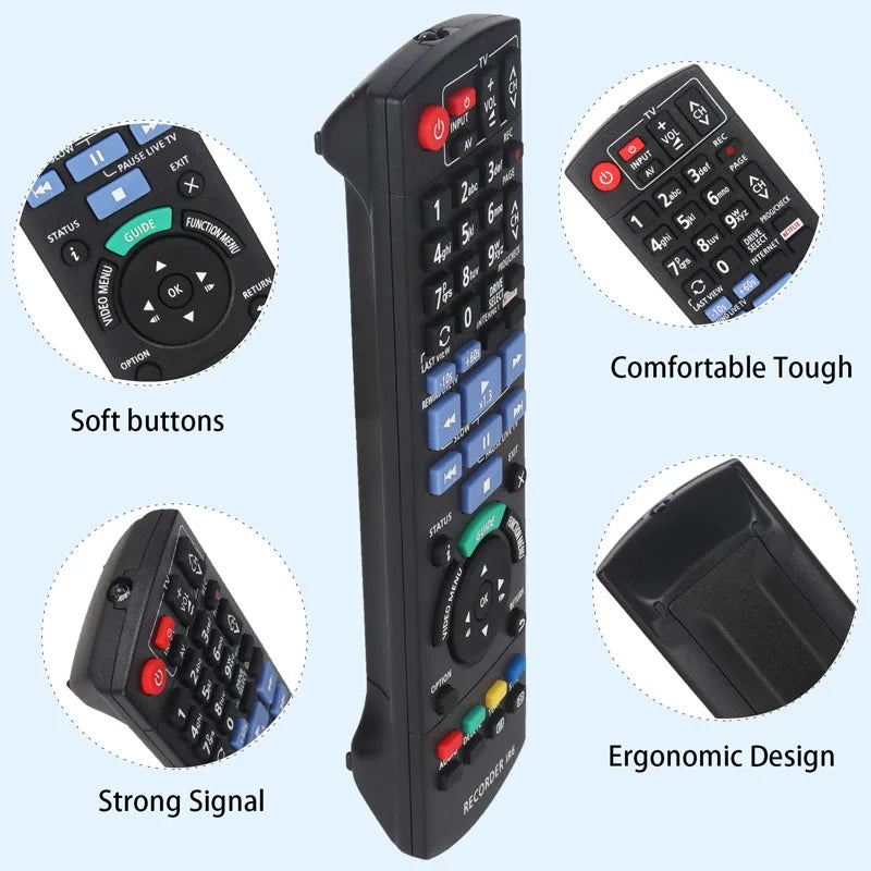 N2QAYB001077 New Remote Control Compatible with Panasonic BLU-RAY DISC & DVD Player and HDD Recorder DMRHWT260 DMRHWT260GN