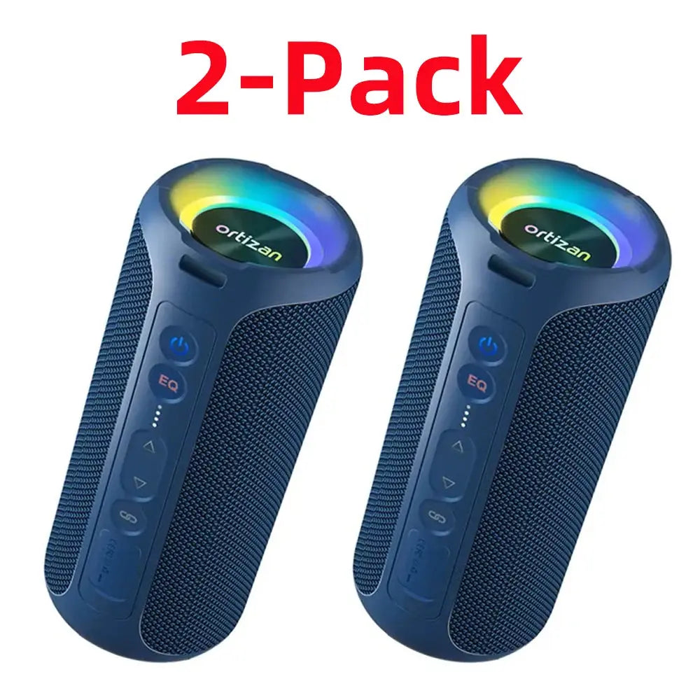 Ortizan Bluetooth Speakers 40W Enhanced Bass Portable Outdoor Wireless Speaker 30Hrs IP7 Waterproof Shower Speaker Bluetooth 5.3 Magic Remotes