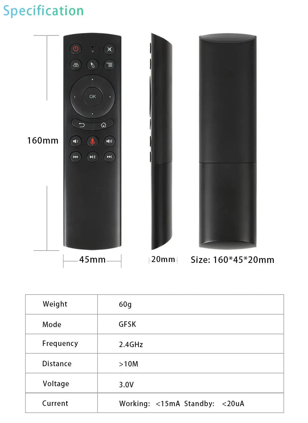 Backlit Voice Remote Control G20S 2.4G Bluetooth Wireless Air Mouse Microphone Gyroscope IR Learning for Android Tv Box PC Magic Remotes