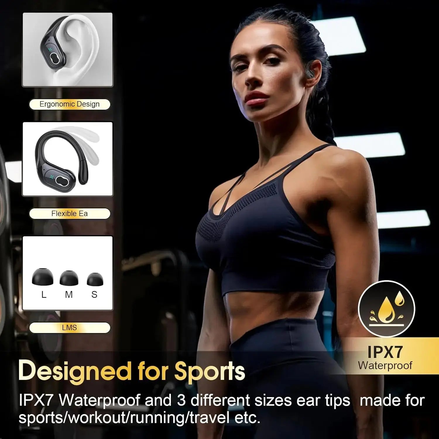 TWS Sports Earbuds Bluetooth 5.4 HIFI Bass Wireless Headphones LED Touch Hands-free Earphone Noise Cancelling Waterproof Headset Magic Remotes