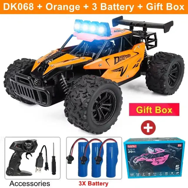 Remote Control Car RC Drift Racing 1:16 Vehicle Off Road Alloy 2.4G Radio High-Speed Trucks With LED Light Climbing Gift Kid Toy - Magic Remotes