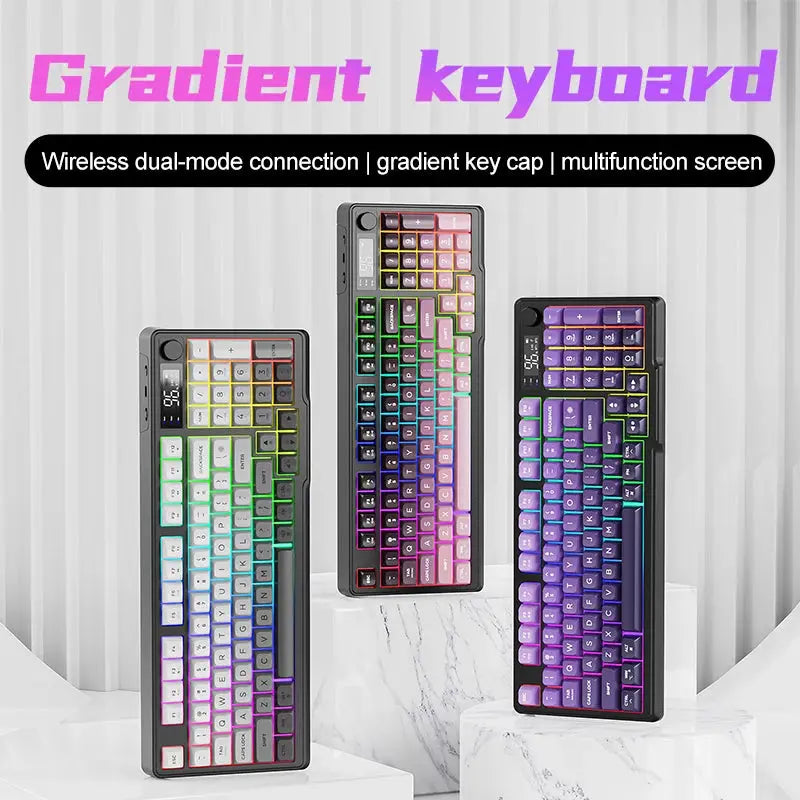 M96 Bluetooth Keyboard Wireless FREEWOLF Screen Gaming Keyboard,Electronic Screen, Multi-Device Connection,Ergonomics Gaming - Magic Remotes