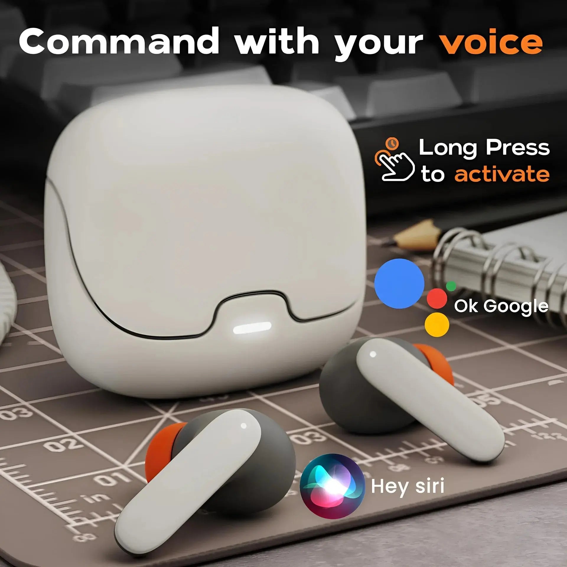 TWS Wireless Earphones 5.4 Bluetooth Ultra-low Latency Dual Microphone ENC Noise Cancelling in Ear Bluetooth Earphones Magic Remotes