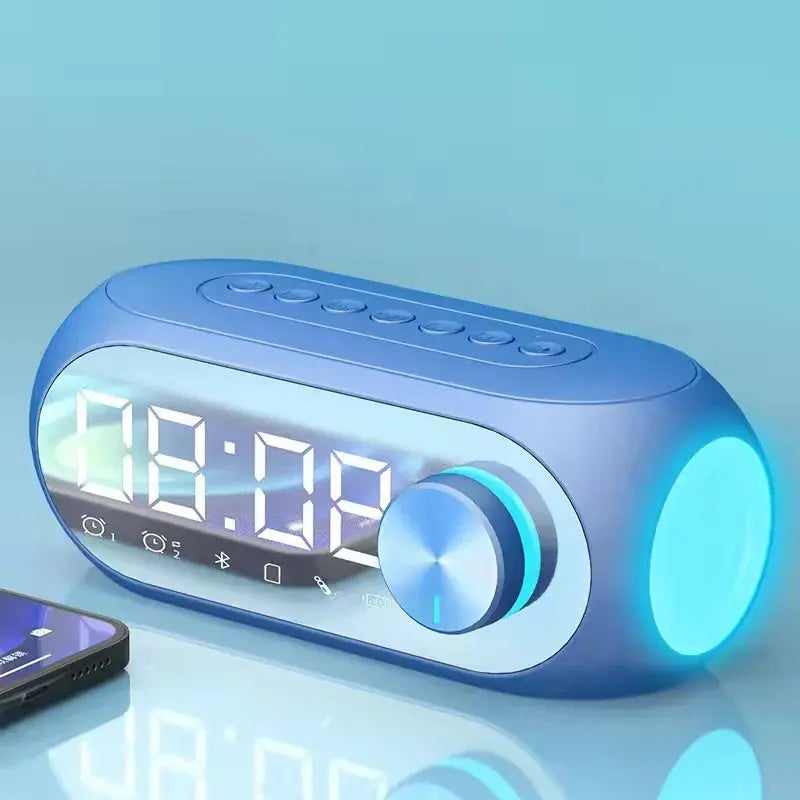 Alarm Clock Radio FM Bluetooth Speaker Portable Subwoofer Caixa De Som Sound Box Music Wireless Mini Woofers Bocina Lamp Column Magic Remotes
