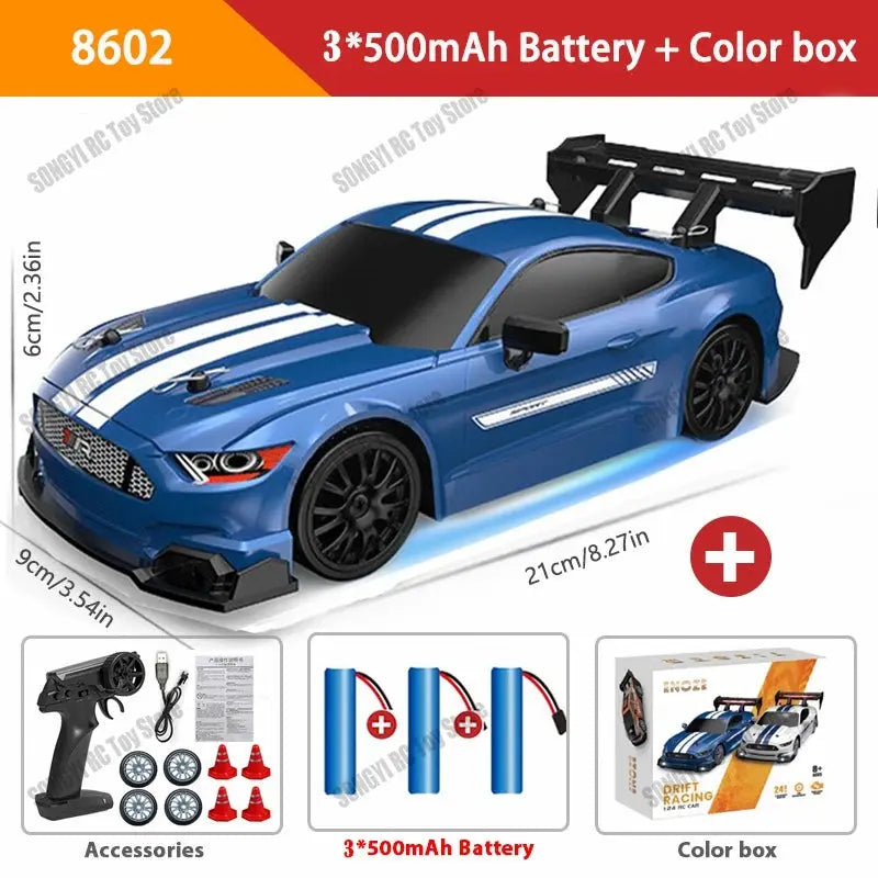 RC Drift Car 4WD Remote Control High Speed Racing Vehicle with LED Lights 2.4GHz Radio 4x4 Off-Road Truck Toy for Children Kids Magic Remotes