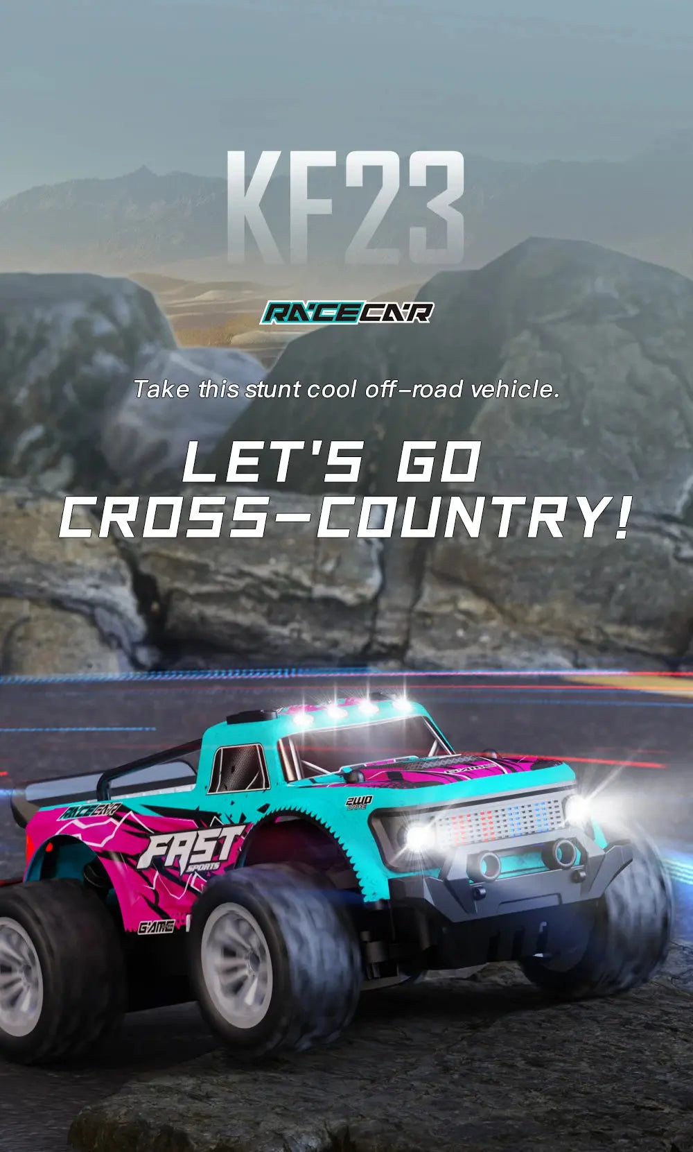 ZWN 1:16/1:20 2.4G Model RC Car With LED Light 2WD Off-road Remote Control Climbing Vehicle Outdoor Cars Toy Gifts for Kids Magic Remotes