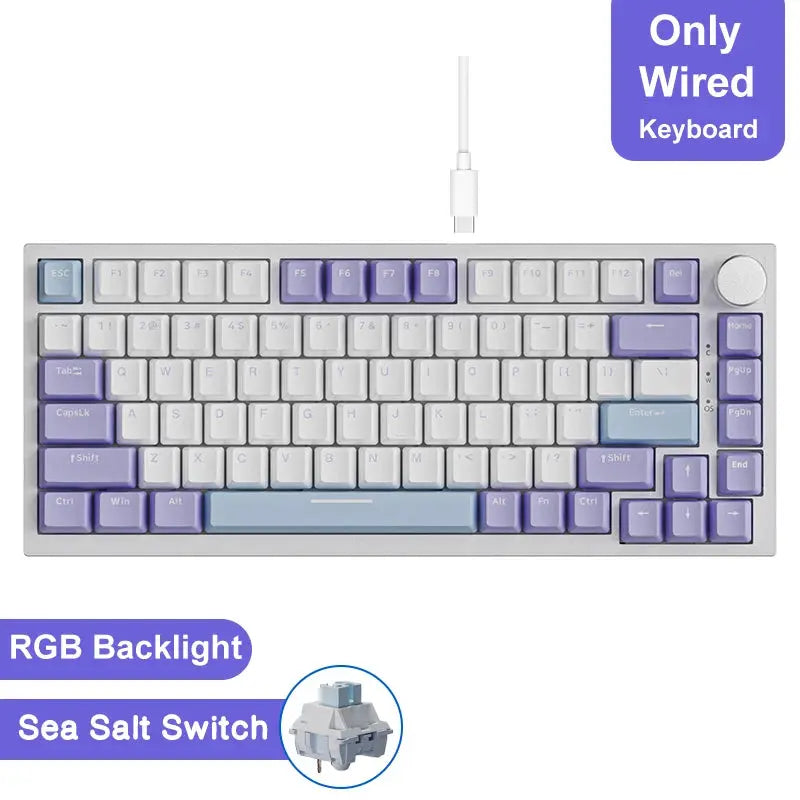 Ajazz AK820/AK820Pro Gaming Mechanical Keyboard Bluetooth 5.1/Wireless/C-Wired Customized Keyboard with Knob Hot Swapping Gasket - Magic Remotes