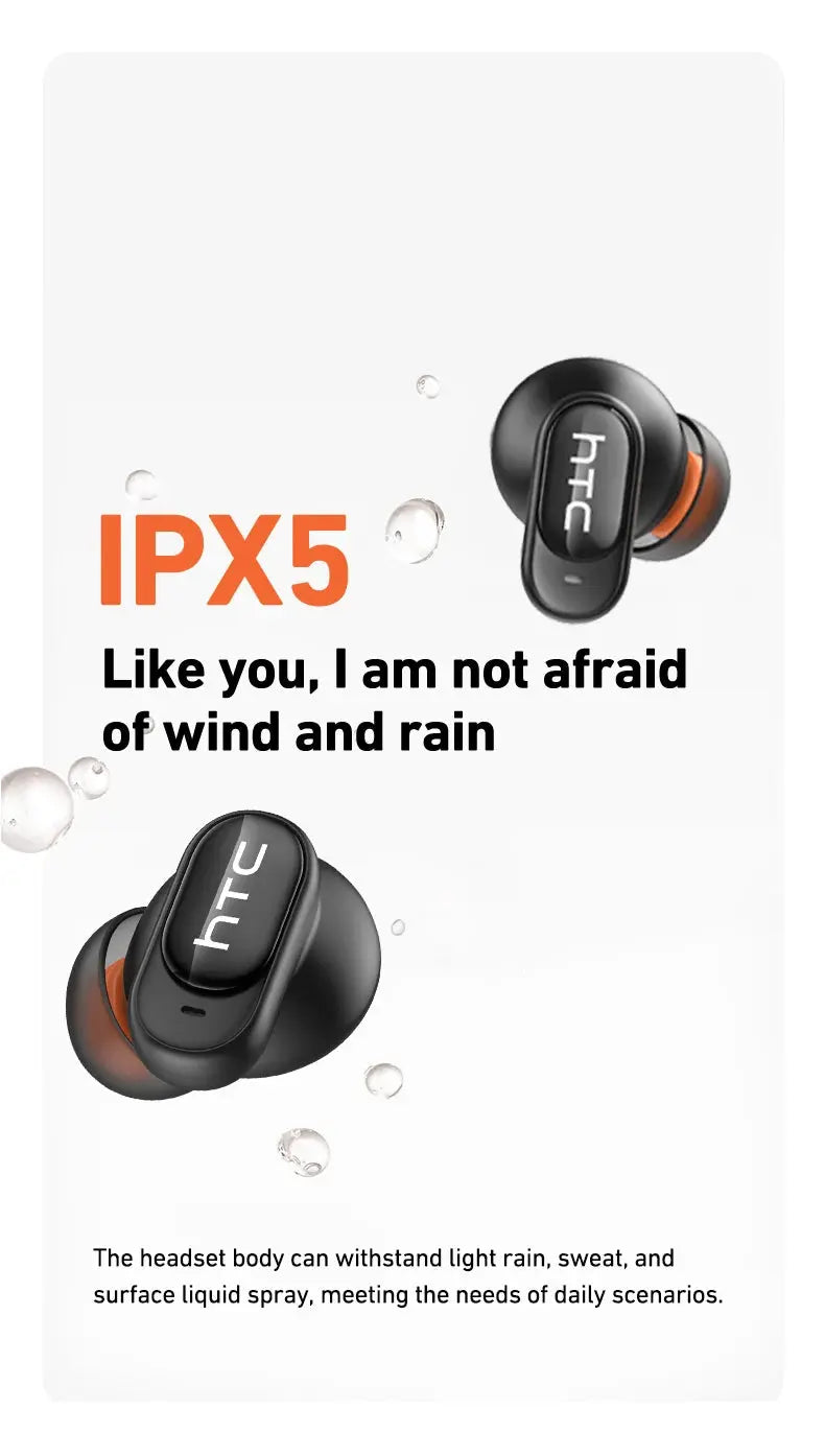 HTC NE79 TWS Bluetooth 6.0 Earphones AI Translator In-Ear HiFi Sound Headset for Sports Headset with Clear Call Mic Magic Remotes