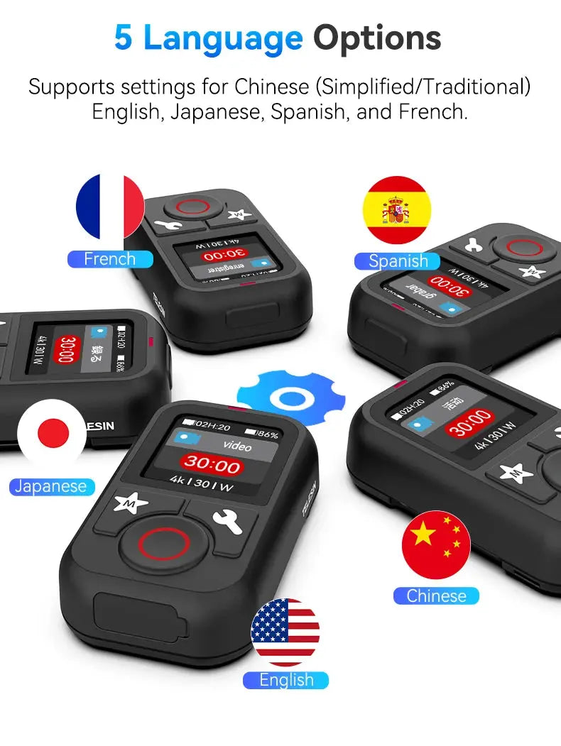 TELESIN T13 Bluetooth Remote Control 50M Waterproof for GoPro Hero12/11/10/9/8/Max Colorful Screen for Action Camera Accessories - Magic Remotes