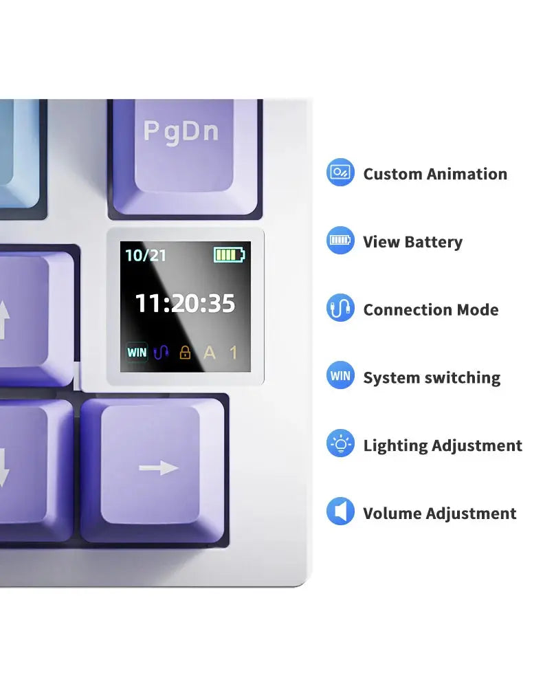 Ajazz AK820/AK820Pro Gaming Mechanical Keyboard Bluetooth 5.1/Wireless/C-Wired Customized Keyboard with Knob Hot Swapping Gasket - Magic Remotes