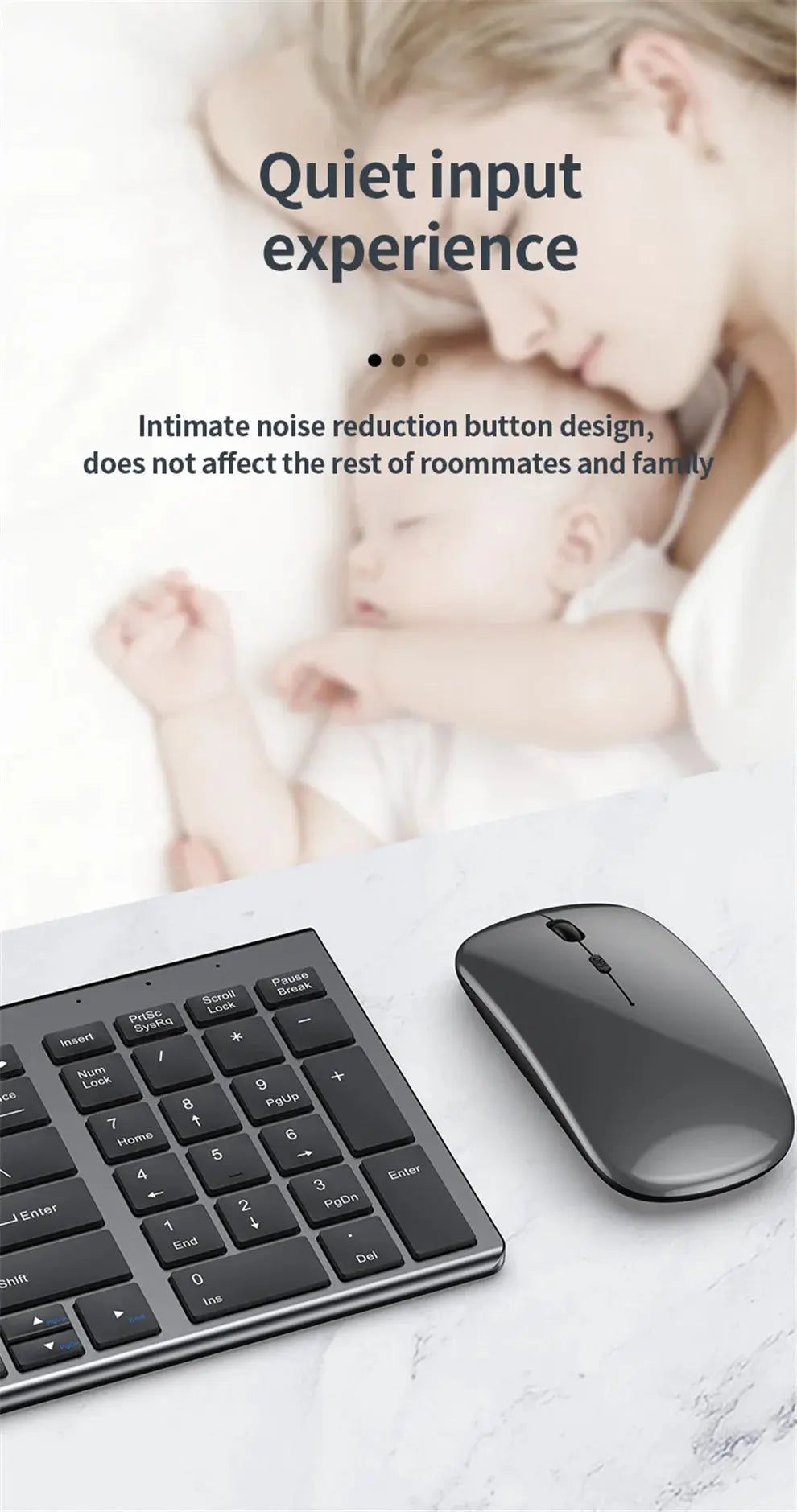Gray Bluetooth 5.0 & 2.4G Wireless Keyboard Mouse Combo Rechargeable Full Size Wireless Keyboard for Notebook Laptop - Magic Remotes