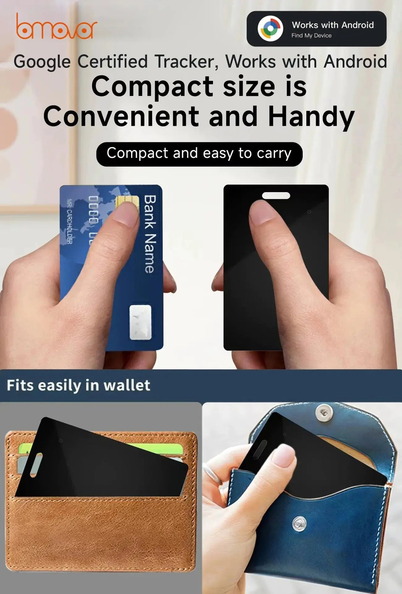 Android tracker card global positioner card locator ultra thin wallet tracker works with google find my device google's find hub - Magic Remotes