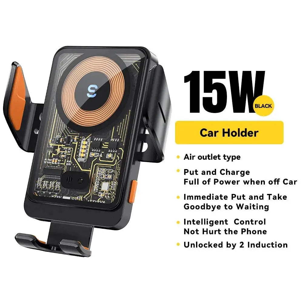 Essager 15W Qi Wireless Charger Car Phone Holder Air Vent Mount Stand For iPhone Samsung Cell Phone Support Fast Charging - Magic Remotes