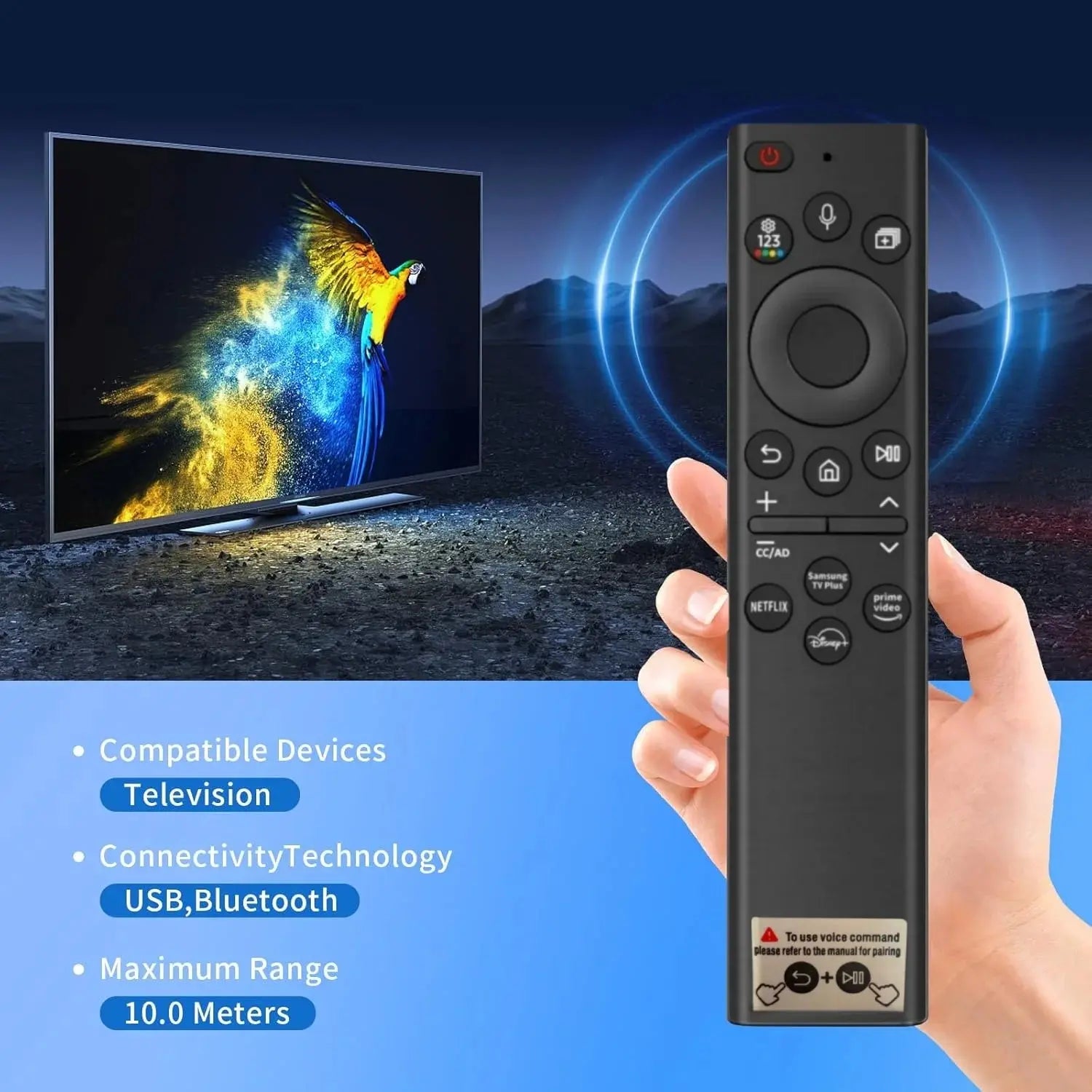 New Solar Charging BN59-01385A Voice Remote Replacement for Samsung Smart TVs DIY Accessory Magic Remotes