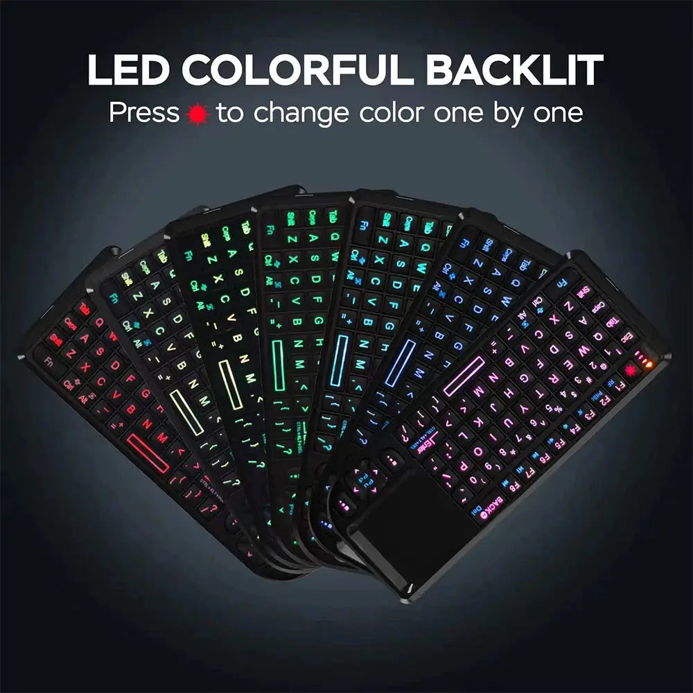 MRSVI A8 Mini Wireless Keyboard 2.4G 7 Color Backlit Touchpad Air Mouse With Infrared Indicator for Android TV Box PC,Office - Magic Remotes