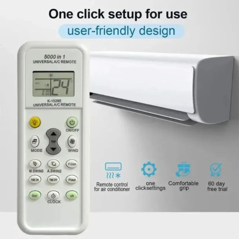 5000-in-1 Universal Air Conditioner Remote Control for LG, Gree, Midea, Toshiba, Haier, Daikin, Hitachi, Sharp, Panasonic, Samsung, Sanyo - Magic Remotes