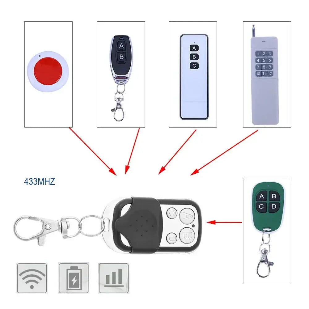 433MHz 4Button ABCD/Lock Unlock Remote Control Metal Push Button Transmitter Universal 4 Buttons Garage Door Opener Remote Magic Remotes