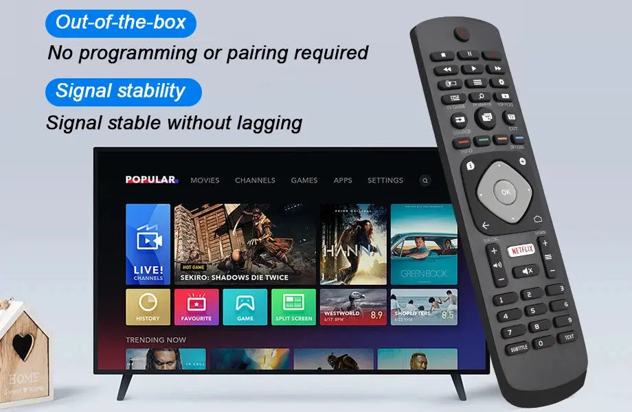 New Replacement Universal Remote Control with Netflix Buttons Controller Replacement for Philips Smart TV, TV LCD LED TVs Magic Remotes