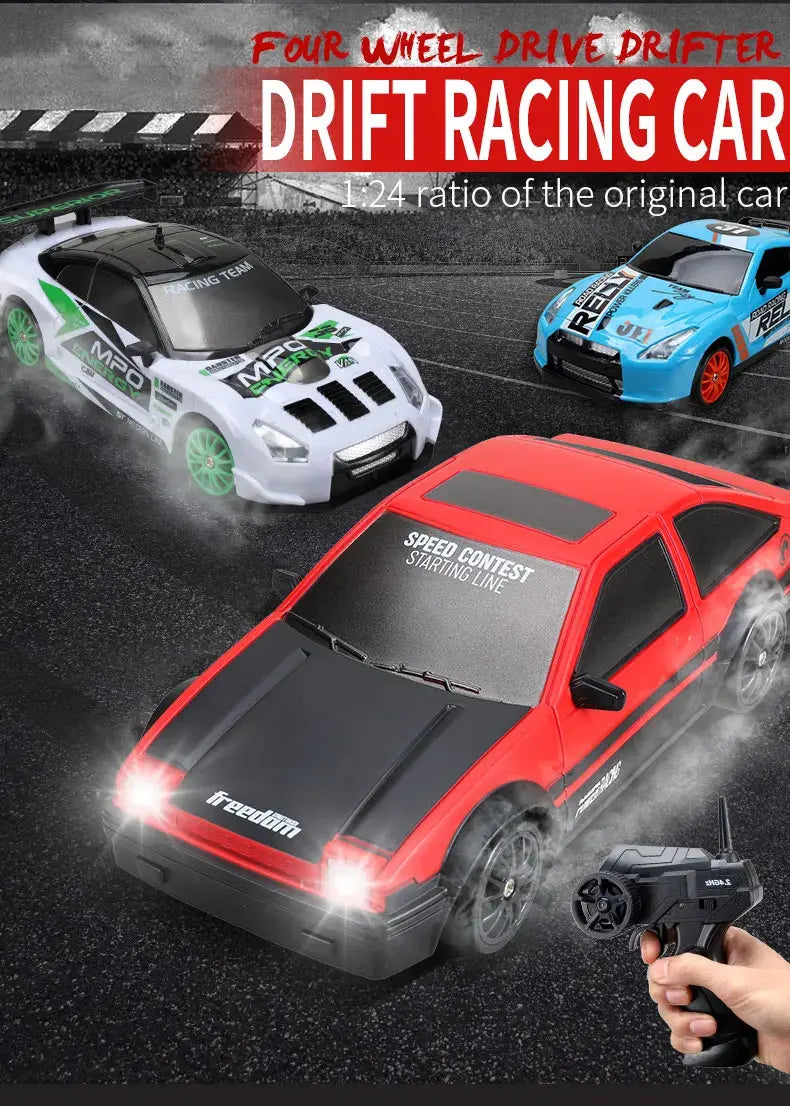 RC Drift Car 4WD Remote Control High Speed Racing Vehicle with LED Lights 2.4GHz Radio 4x4 Off-Road Truck Toy for Children Kids Magic Remotes