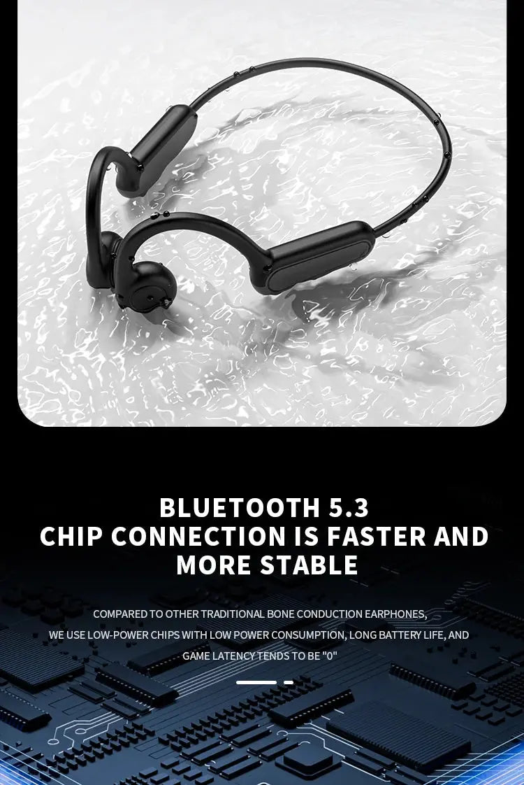 B8 True Bone Conduction Earphones Bluetooth 5.3 Sports Wireless Headphones Ear Hook IPX5 Waterproof Headset for Running Driving Magic Remotes