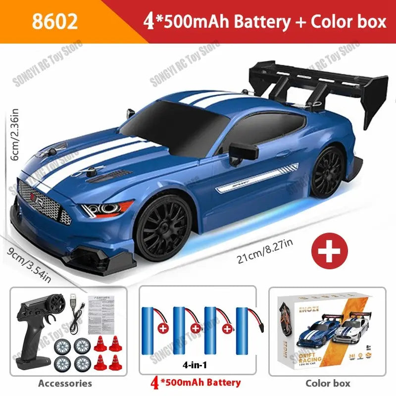 RC Drift Car 4WD Remote Control High Speed Racing Vehicle with LED Lights 2.4GHz Radio 4x4 Off-Road Truck Toy for Children Kids Magic Remotes