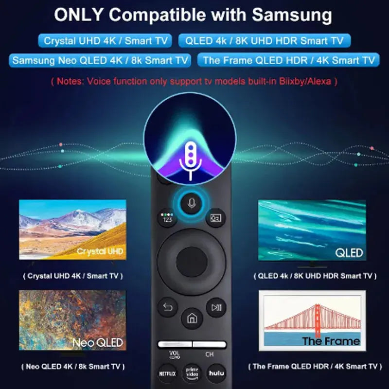 Universal BN59 Replacement Voice Remote Control for Samsung Smart TV with Voice Function Compatible with QLED LED LCD Models Magic Remotes