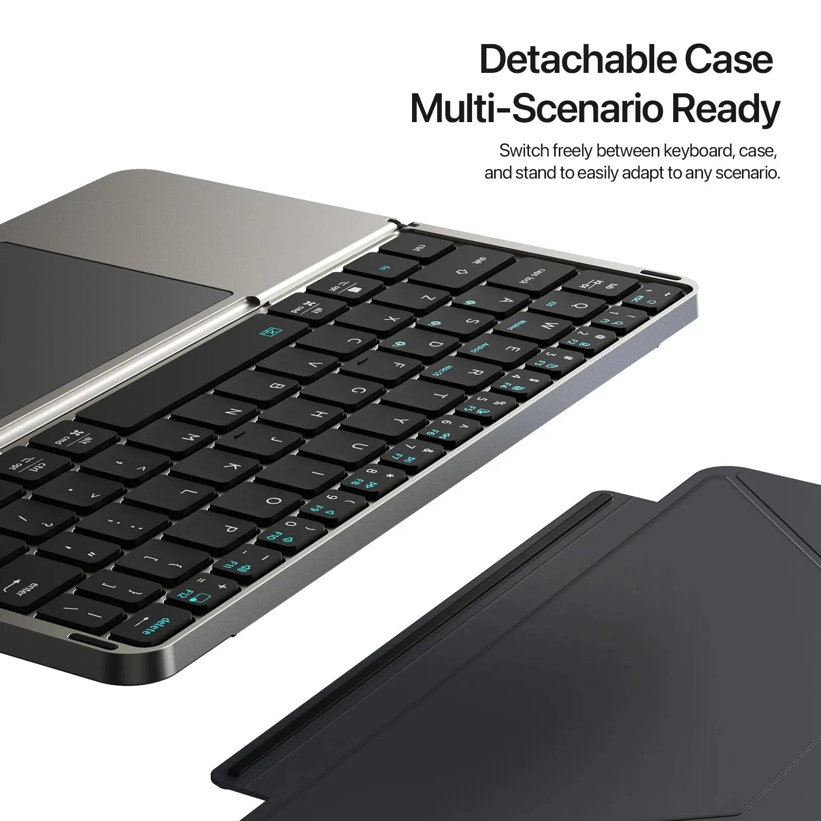 New Multifunctional Model Foldable Bluetooth 5.0 Keyboard with Touchpad & Phone Holder For Phones Tablets PC - Magic Remotes