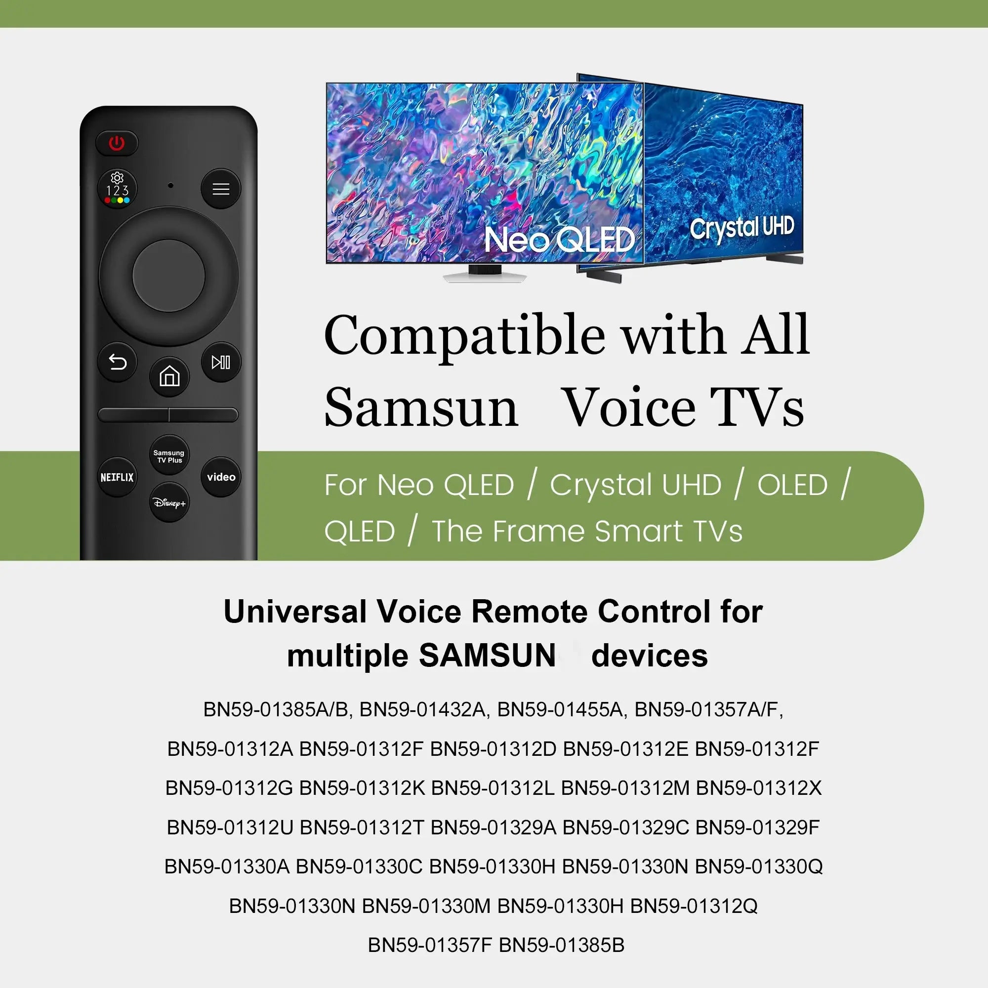 Remote Control for Samsung Smart TV BN59-01385A/B BN59-01432A Replacement Universal Remote for 2019-2024 TVs Control - Magic Remotes