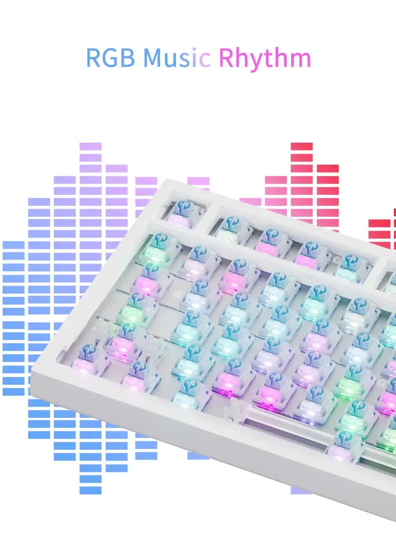 Ajazz AK820/AK820Pro Gaming Mechanical Keyboard Bluetooth 5.1/Wireless/C-Wired Customized Keyboard with Knob Hot Swapping Gasket - Magic Remotes