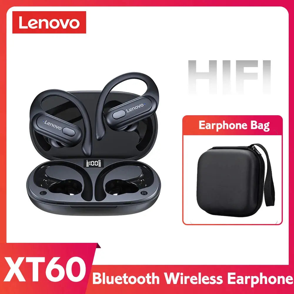 ERAZER XT60pro Sports Wireless Headphones Bluetooth Earphones HiFi Earbuds Noise Reduction Headset with Mic Earhook Magic Remotes