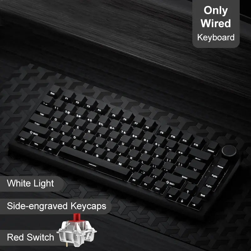 Ajazz AK820/AK820Pro Gaming Mechanical Keyboard Bluetooth 5.1/Wireless/C-Wired Customized Keyboard with Knob Hot Swapping Gasket - Magic Remotes