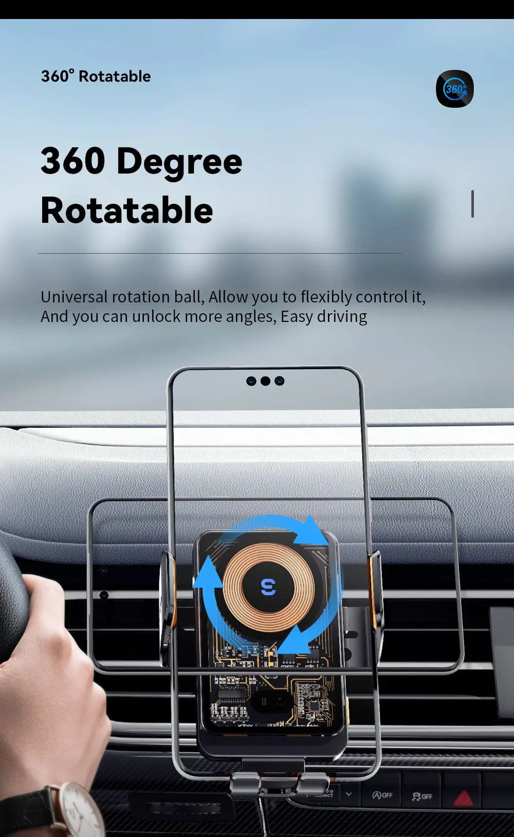 Essager 15W Qi Wireless Charger Car Phone Holder Air Vent Mount Stand For iPhone Samsung Cell Phone Support Fast Charging - Magic Remotes