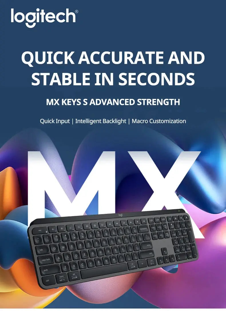 NEW Logitech MX Keys S Wireless Bluetooth Keyboard Office Multi-device Connection Backlit Bolt Ultra-thin and Portable - Magic Remotes