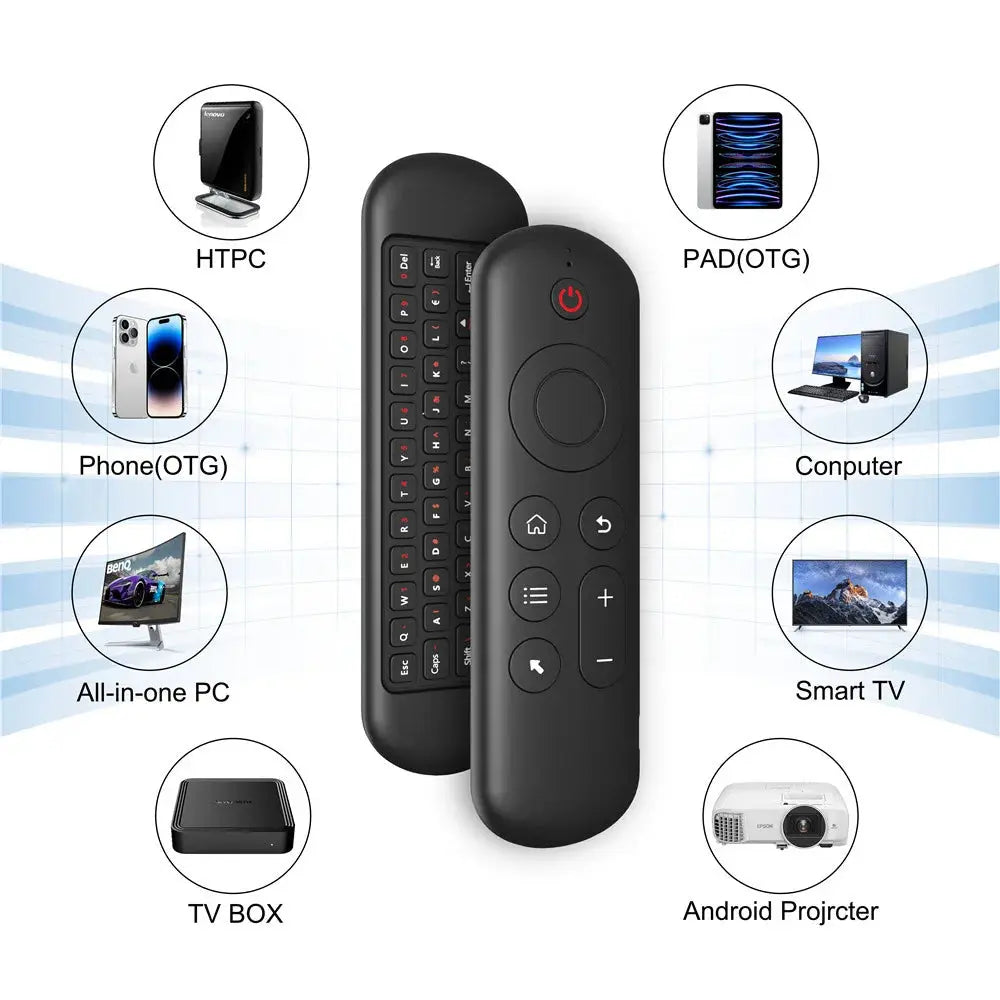 Dual Mode BT5.2 2.4G Air Mouse Remote Control Wireless Gyroscope Mini Keyboard  7 Color Backlit For Android Smart TV Box PC Magic Remotes