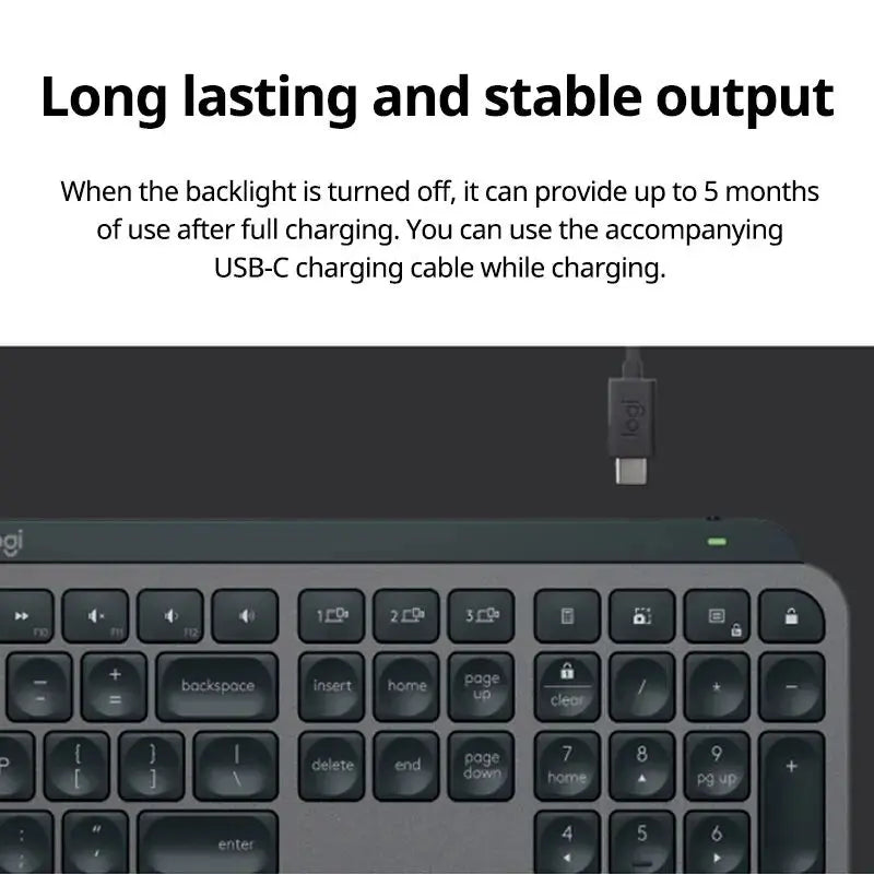 NEW Logitech MX Keys S Wireless Bluetooth Keyboard Office Multi-device Connection Backlit Bolt Ultra-thin and Portable - Magic Remotes