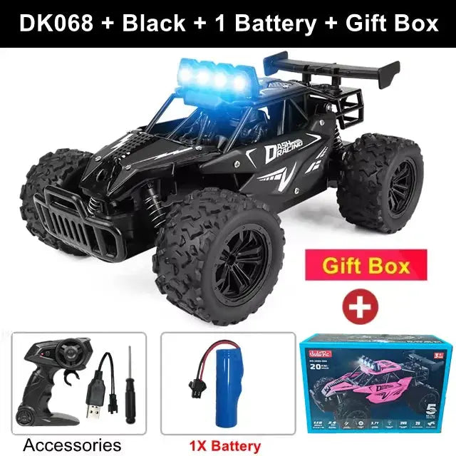 Remote Control Car RC Drift Racing 1:16 Vehicle Off Road Alloy 2.4G Radio High-Speed Trucks With LED Light Climbing Gift Kid Toy - Magic Remotes