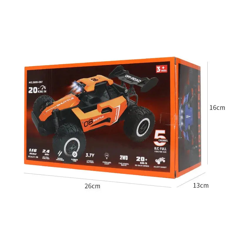 Remote Control Car RC Drift Racing 1:16 Vehicle Off Road Alloy 2.4G Radio High-Speed Trucks With LED Light Climbing Gift Kid Toy - Magic Remotes