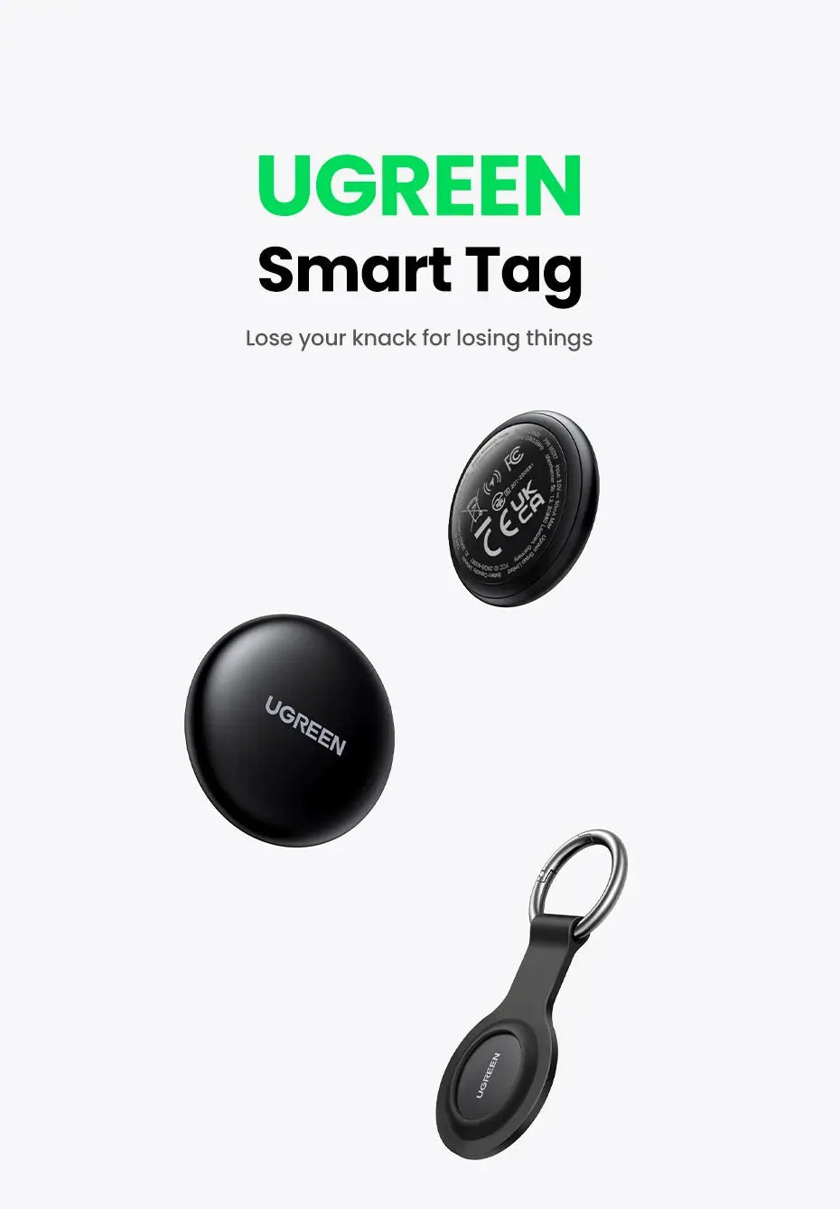 UGREEN Finder Security SmartTrack Link Smart Tag With Apple Find My Key Bluetooth GPS Tracker For Earbud Luggage MFi Finder IOS - Magic Remotes