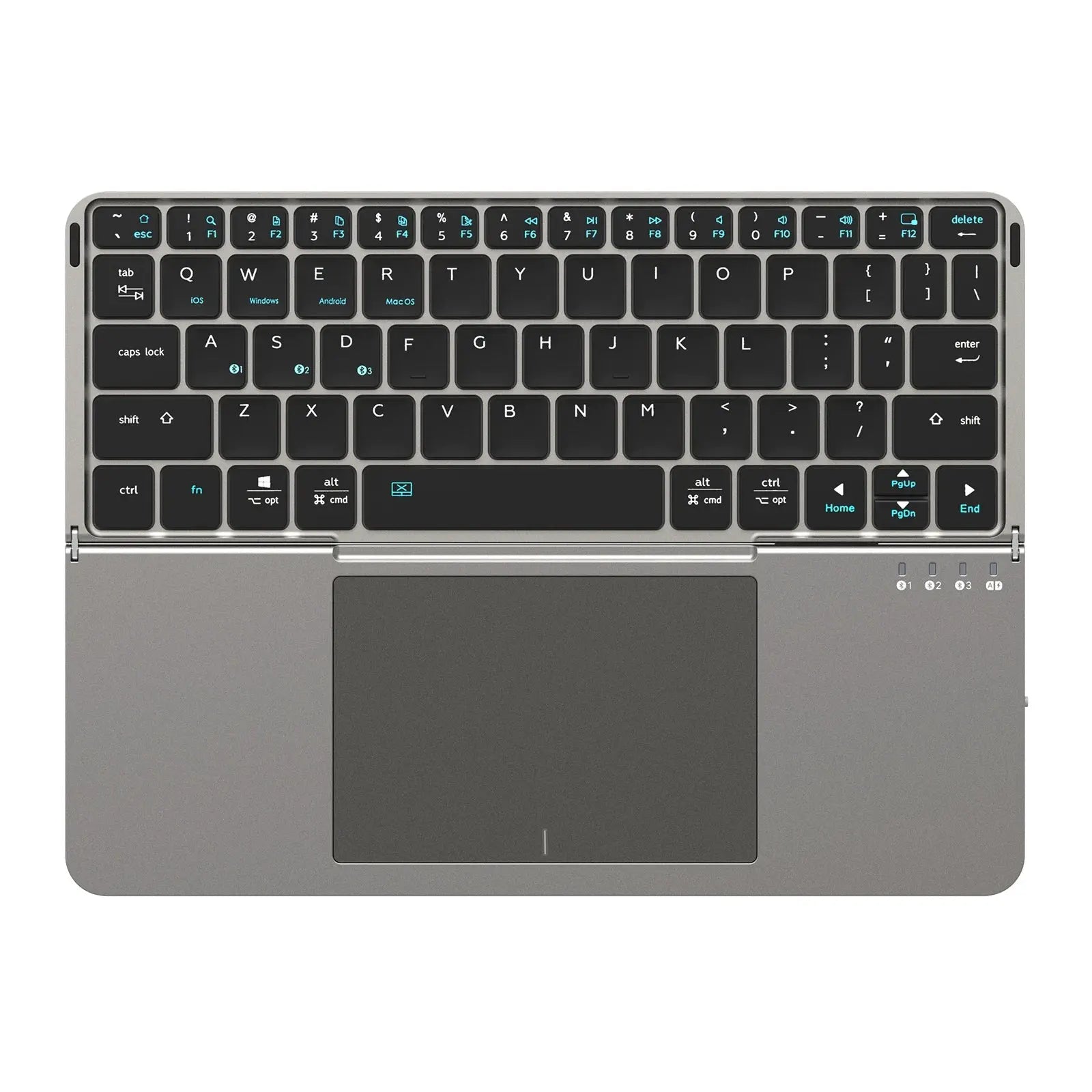 New Multifunctional Model Foldable Bluetooth 5.0 Keyboard with Touchpad & Phone Holder For Phones Tablets PC - Magic Remotes