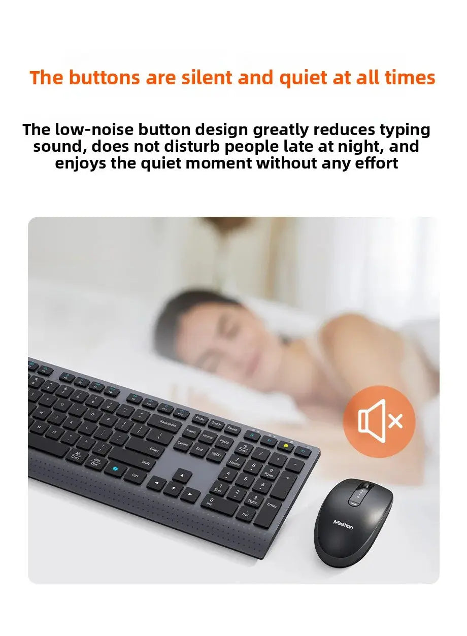 Dual-mode 2.4G Wireless Keyboard Mouse Combo Mute Rechargeable Keyboard Mouse Set With Multi-Function Keys for Windows PC Gamer Magic Remotes