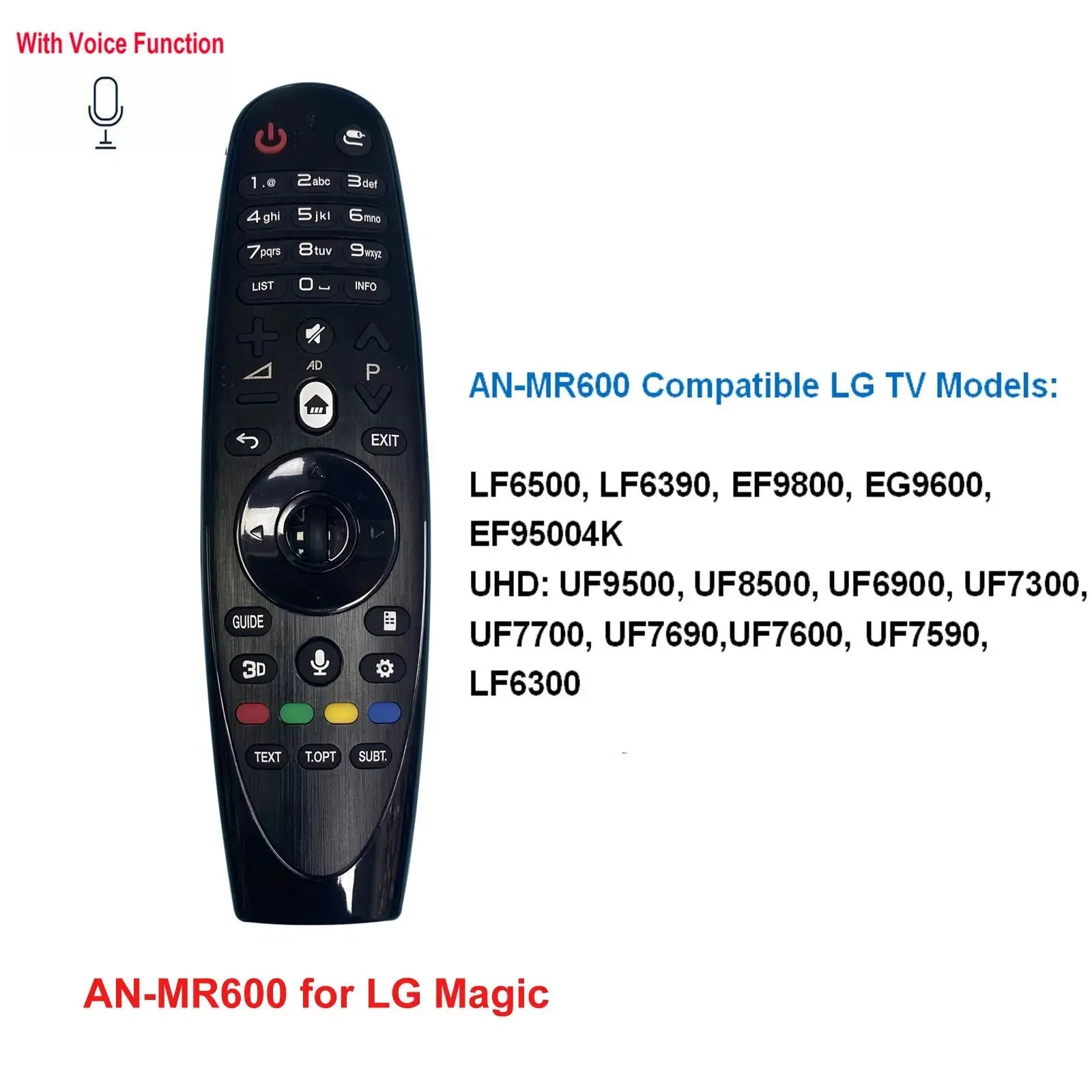 Magic Remote Control AN-MR600 with Voice Search & Air Mouse Pointer, Ergonomic Replacement Remote for IG Smart LED/OLED TVs Magic Remotes