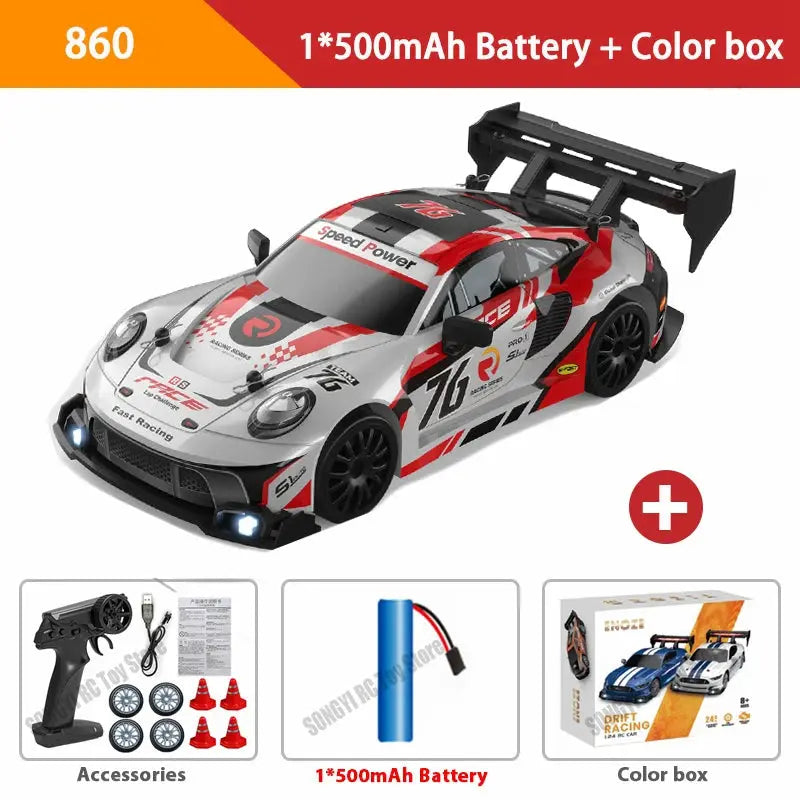 RC Drift Car 4WD Remote Control High Speed Racing Vehicle with LED Lights 2.4GHz Radio 4x4 Off-Road Truck Toy for Children Kids Magic Remotes