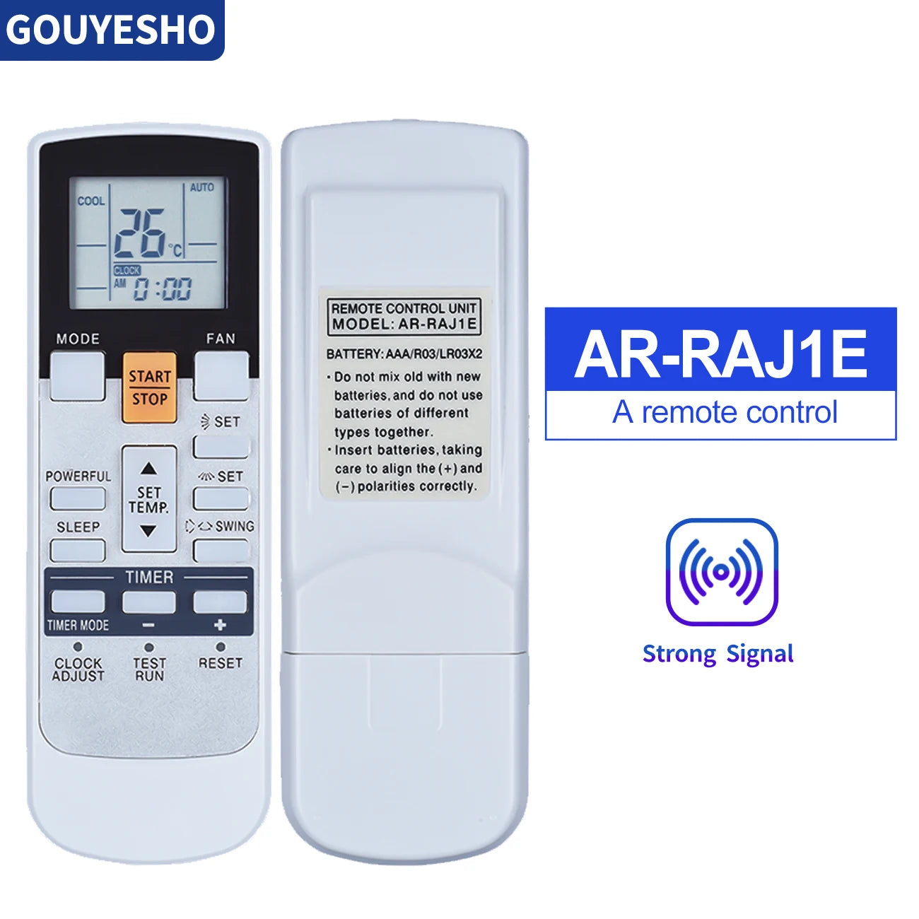 Replacement Remote for Fujitsu Air Conditioner - Compatible with AR-RAJ1E & RA-RAE1E Models