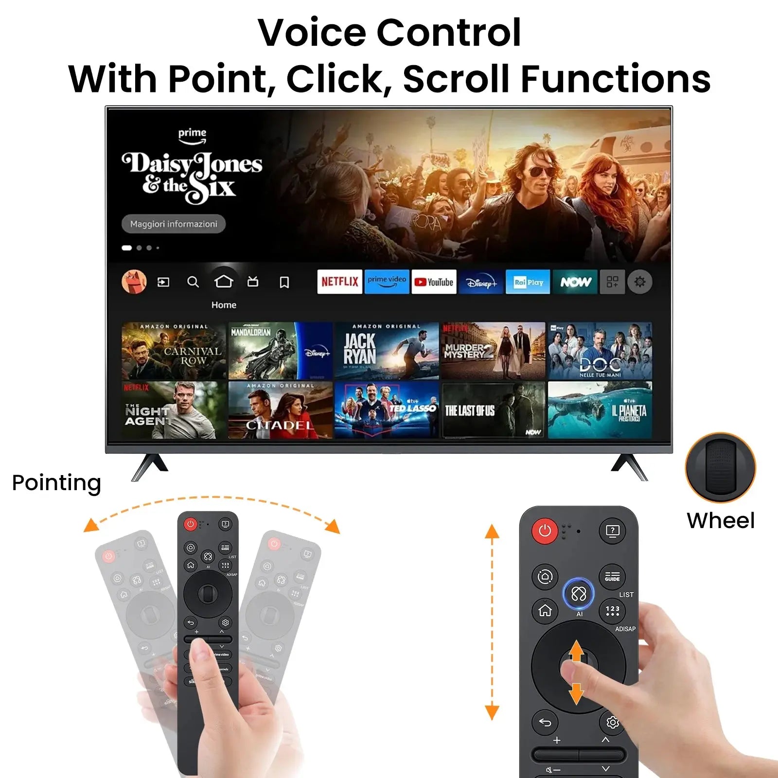Replacement AN-MR25GA AI Magic Remote with Voice and Pointer,Compatible with 2019-2025 LG Smart TVs OLED, QNED, UHD, LED, LCD - Magic Remotes